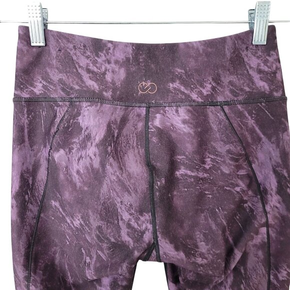 Calia by Carrie Underwood Leggings Womens Size XS Purple Rouched Cropped Workout - Picture 5 of 7